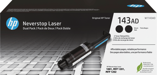 Hp Värikasetti Musta Reload 143ad 2.5k - Neverstop 2-pack