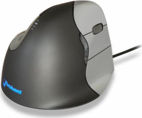 Evoluent Vertical Mouse 4 Ergonomic Right Usb-a Mus Sort, Grå, Sølv