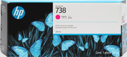 Hp Magenta-blæk 738, 300 Ml - Designjet T850/t950