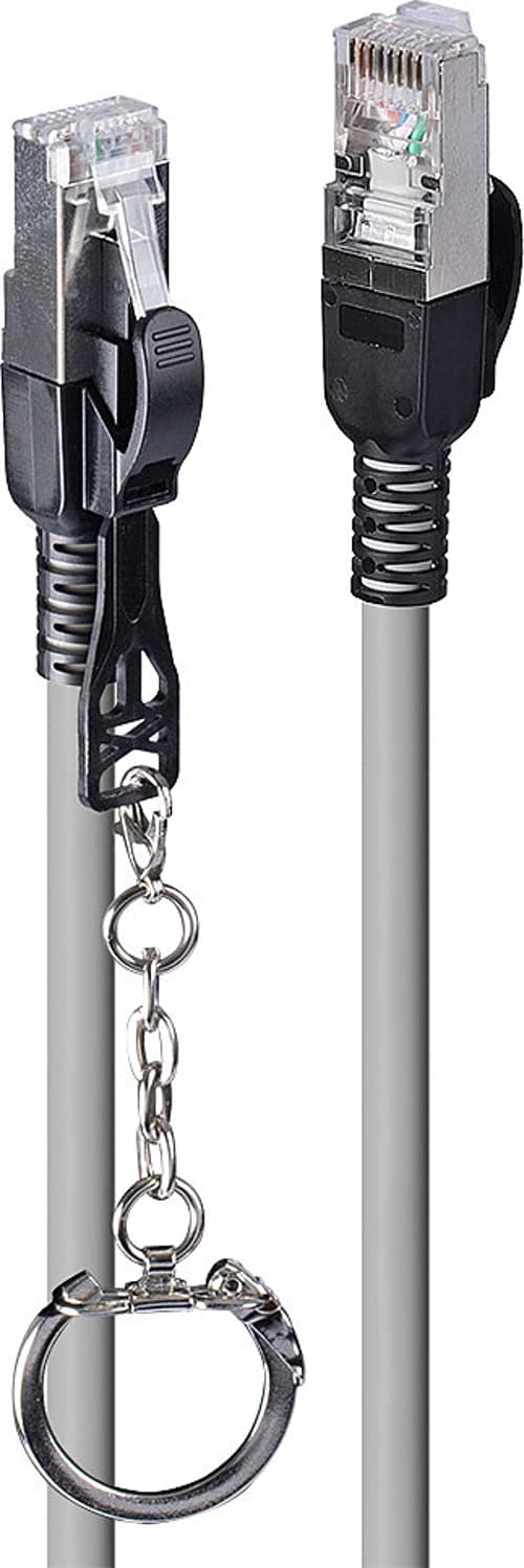 Lindy Security Network Cable 0.5m Rj-45 Cat 6a 0.5m. Grå billede