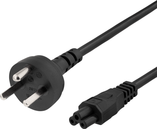 Deltaco Apparatkabel, 2m, Dk 2-5a Till Iec C5, 2,4a, Jordad, Svart 2m Strömkontakt Typ K C5 Svart