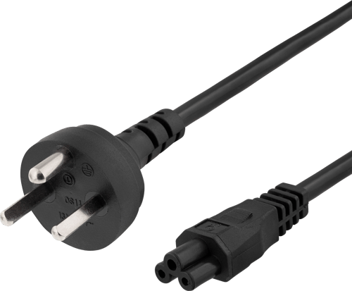 Deltaco Strømkabel, 2m, Dk 2-5a Til Iec C5, 2,4a, Jordet, Sort 2m. Strømstik Type K C5 Sort billede