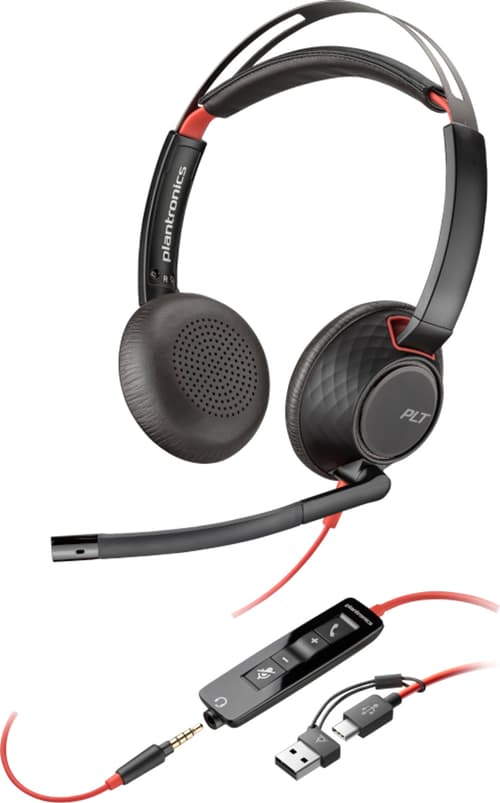 Hp Poly Bw 5220 Bulk Stereo Usb-c Rød, Sort billede