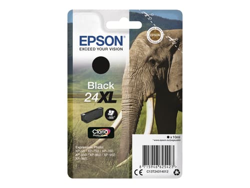Blækpatron Epson 24XL sort - 10 ml, ca. 500 sider