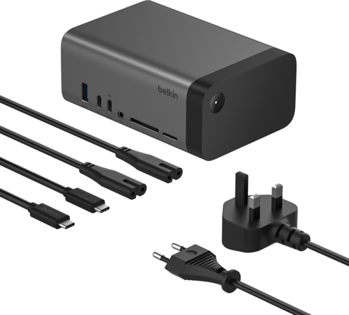 Belkin Usb-c 11 In 1 Pro Gan Dock - (fyndvara Klass 2) Usb-c 3ˌ5mm, Hdmi, Rj-45, Usb 3.2 Gen 1 (3.1 Gen 1) Type-c, Usb 3.2 Gen 2 (3.1 Gen 2) Type-a, Usb 3.2 Gen 2 (3.1 Gen 2) Type-c