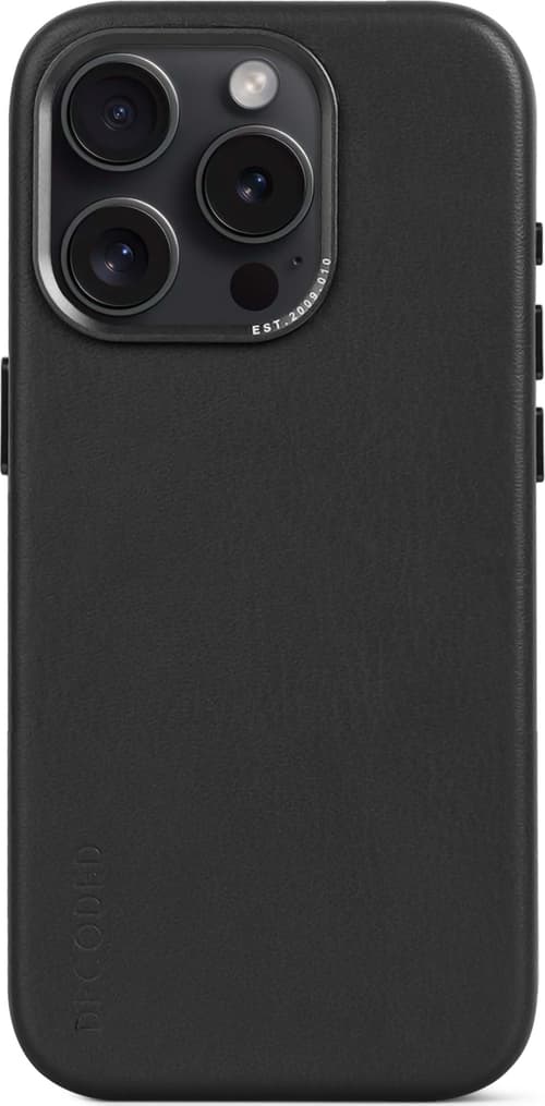 Decoded Leather Backcover Iphone 15 Pro Svart