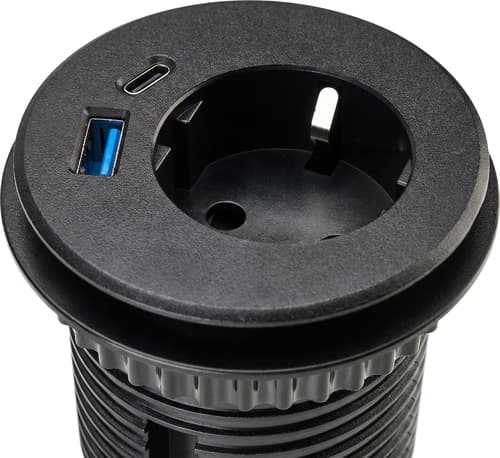 Prokord Infällt Eluttag För Bord Med Usb-a Och Usb-c