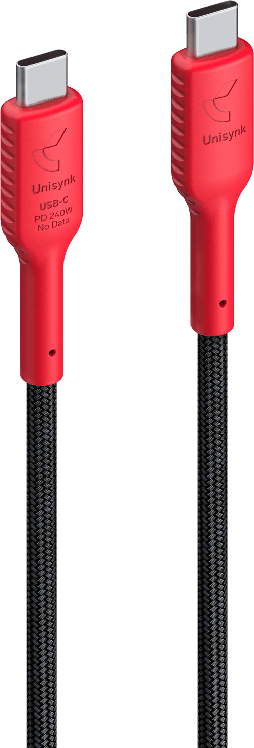 Unisynk Data Blocker Cable 240w 0.5m Usb-c Usb-c Svart, Röd