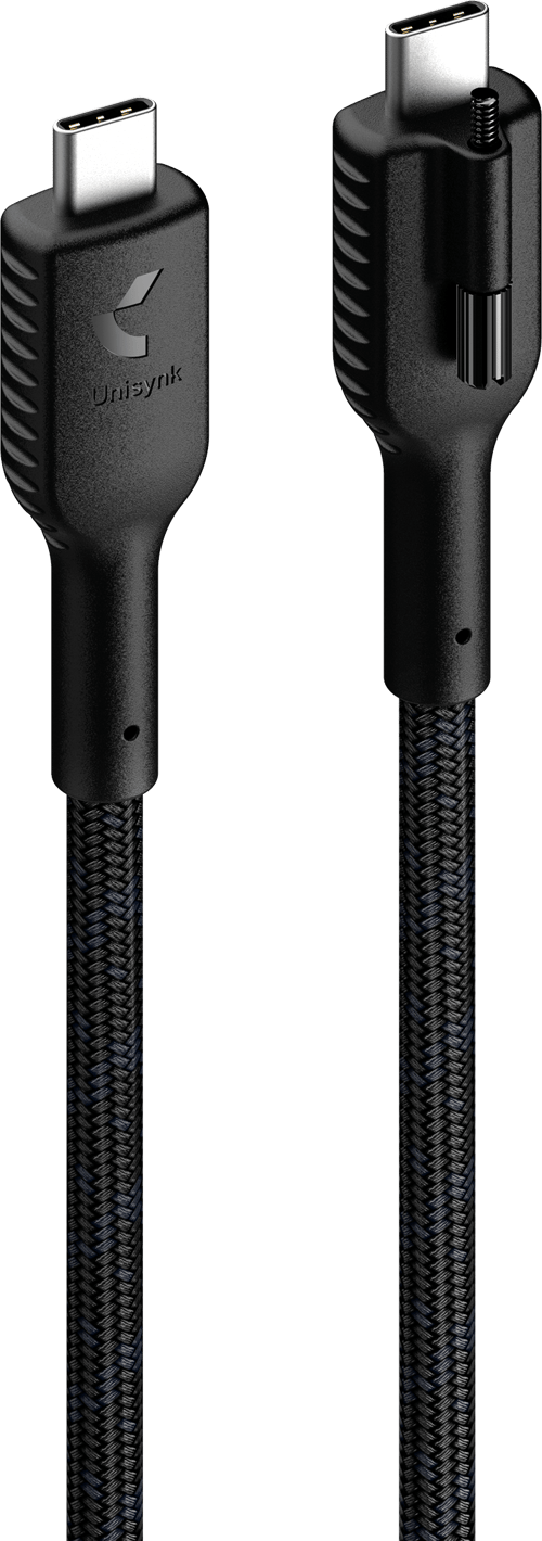 Unisynk Usb-c Cable For Pro Av Dock 3.1 Gen 2 240w Pd 2m Fabric Black 2m Usb-c Usb-c Musta