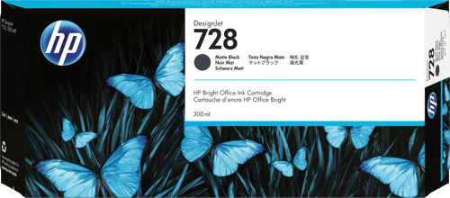 Hp Blæk Matt Sort 728 300ml - Dj T730 billede
