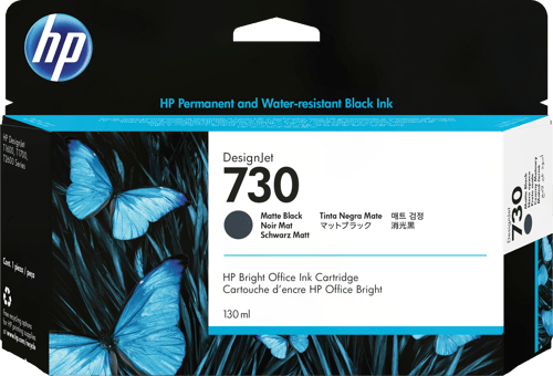 Hp Bläck Matt Svart 730 130ml - Dj T1700