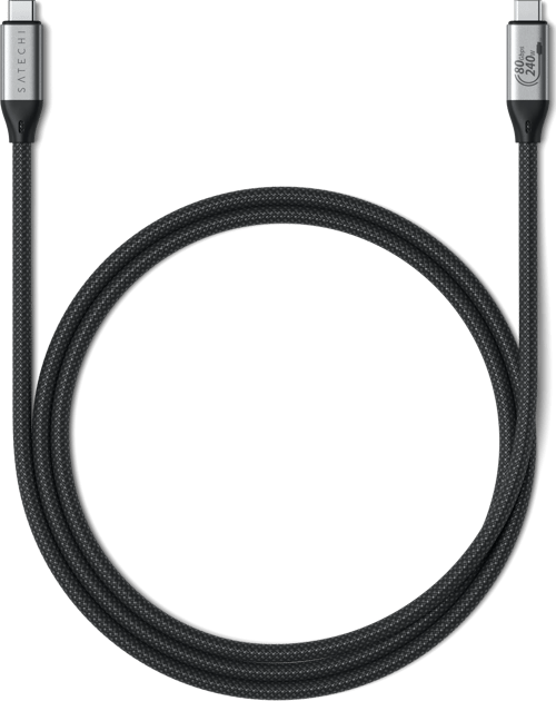 Satechi Usb4 Pro V2 240w 1.2m. Usb-c Usb-c Sølv, Sort billede