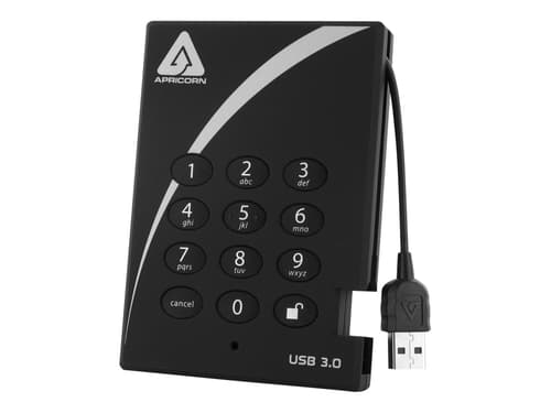 Apricorn Padlock Secure 256bit Aes 1tb Ssd Usb-a Grå