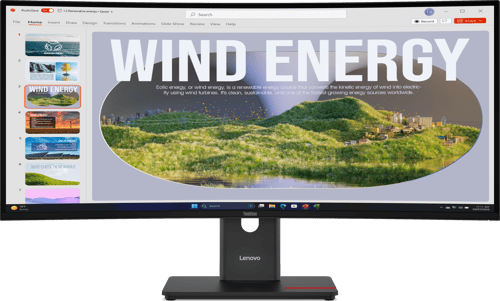 Lenovo Thinkvision T34wd-40 Curved - (outlet-vare Klasse 2) 34 tommer 3440 × 1440pixels Va 21:9 120hz