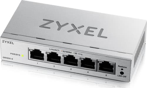 Zyxel Gs1200-5v3 Hanterad L2 Gigabit Ethernet (10/100/1000) Skrivbord Grå