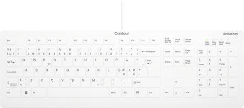 Cherry Active Key AK-C8112 - keyboard - medical - 100% full size - QWERTY - Pan Nordic - white Input Device - Tastatur - Nordisk - Hvid