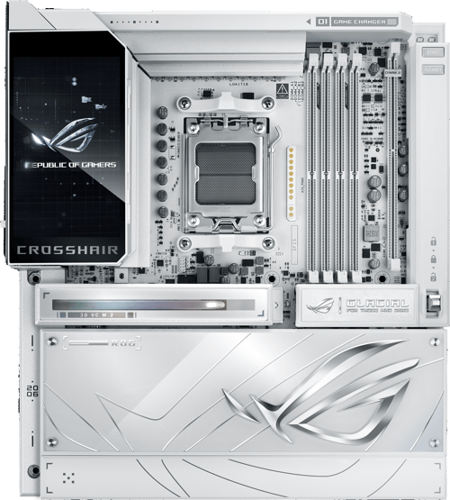 Asus Rog Crosshair X870e Glacial Am5 E-atx Bundkort billede
