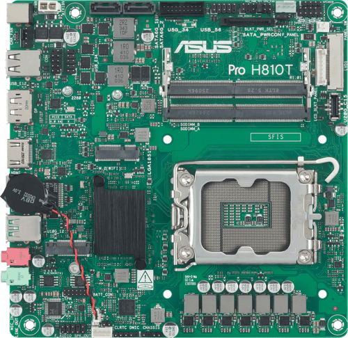 Asus Pro H810t-csm Lga 1851 Thin Mini Itx Bundkort billede