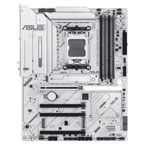 ASUS X870 MAX GAMING WIFI7 WHITE Moderkort - AMD X870 - AMD AM5 socket - DDR5 RAM - ATX
