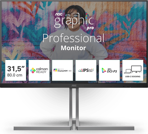 Aoc U32u3cv 31.5 tommer 3840 × 2160pixels Nano Ips 16:9 60hz billede