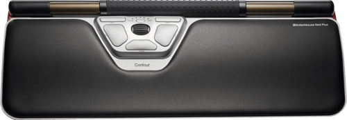 Contour Design RollerMouse Red Plus, Langaton - ergonominen hiiri - langaton - Bluetooth - USB-C, Ambidextrous, RF Wireless + Bluetooth + USB Type-A, 2800 dpi, musta, hopea