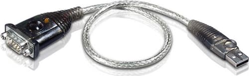 Aten Adapter 0.35m. Usb-a Db9 Rustfrit Stål, Transparent, Sort