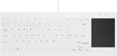 Contour Design Active Key Quickclean Medical Ip68 Touchpad Mini Ledningsført Nordisk Tastatur