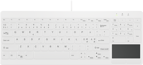 Contour Design Active Key Quickclean Medical Ip68 Touchpad Compact Ledningsført Nordisk Tastatur billede