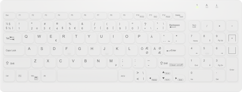 Contour Design Active Key Quickclean Medical Ip65 Compact Trådløs Nordisk Tastatur