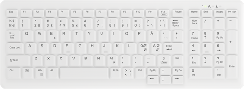 Contour Design Active Key Classicclean Medical Removable Cover Compact Trådløs Nordisk Tastatur billede