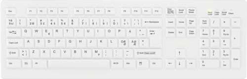 Contour Design Active Key Classicclean Medical Removable Cover Trådløs Nordisk Tastatur