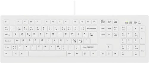 Contour Design Active Key Classicclean Medical Removable Cover Ledningsført Nordisk Tastatur