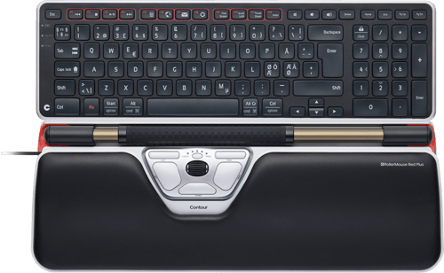 Contour Design Rollermouse Red Plus + Balance Keyboard Ledningsført Nordisk