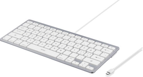 Deltaco USB-C Keyboard for iOS/MacOS - Tastatur - Uden Numpad - Nordisk - Sølv