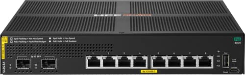 HPE Aruba Networking CX 6000 8p 10M/100M/1G Class4 PoE 2p SFP 1G 67W Switch Switch 8-porte Gigabit Ethernet PoE+
