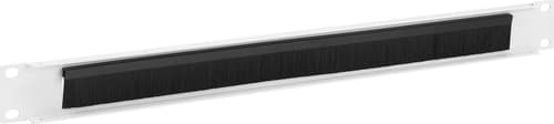 Rackmountit Rackmount.it 1u Blind Plate With Brush - White Sidetallerken