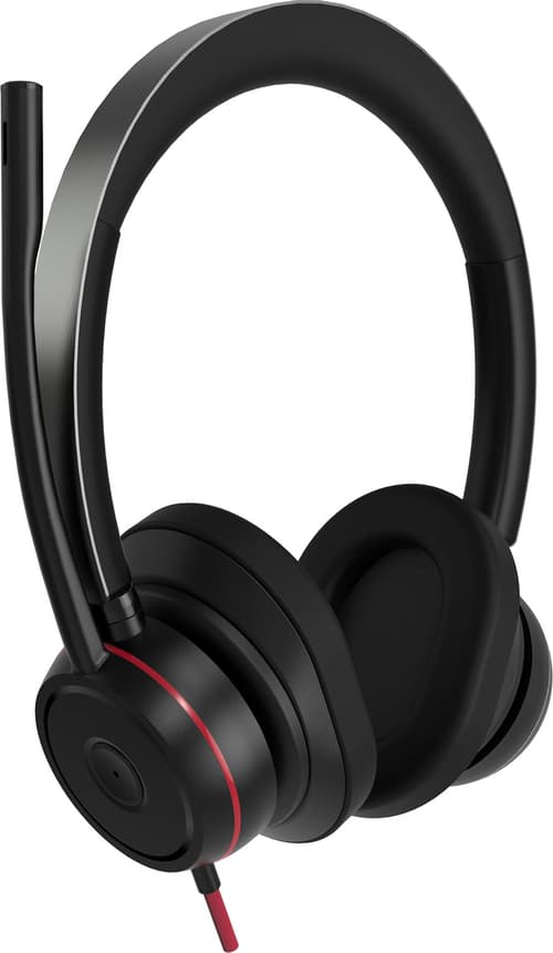 Voxicon Uc003aenc Over-ear Usb Headset Med Enc, Volymkontroll Usb-a/usb-c Stereo Usb-a, Usb-c Röd, Svart