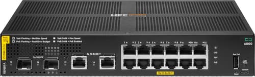 HPE Aruba 6000 12G Class4 PoE 2G/2SFP 139W Switch - Switch - Administreret - 12 x 10/100/1000 (PoE+) + 2 x Gigabit SFP + 2 x 1000Base-T - monterbar på stativ - PoE (139 W)
