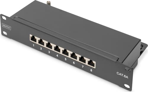Digitus Dn-91608s-ea Patch Panel 1u Sort Cat 6a 1u billede