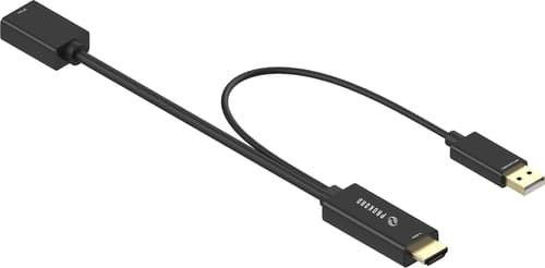 Prokord Hdmi Til Displayport Adapter 4k 60hz (usb-a Strøm) Hdmi + Usb Type-a Displayport Sort