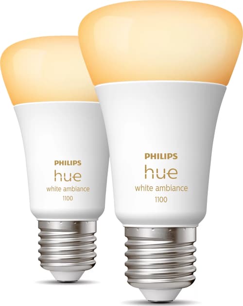 Philips Hue White Ambiance A60 - E27 Pærer - 1100 - 2-pak