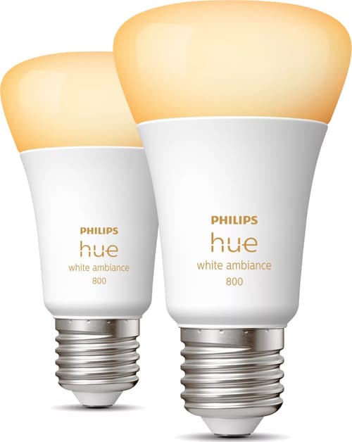 Philips Hue White Ambiance A60 - E27 Pærer - 800 - 2-pak