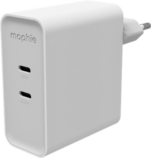 Mophie Power Adapter Gan Usb-c Dual 100w Hvid