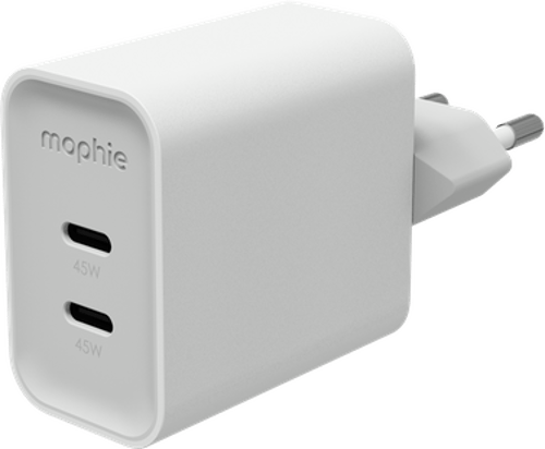 Mophie Power Adapter Gan Usb-c Dual 45w Hvid