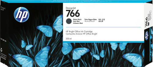 Hp Blæk Matt Sort No.766 300ml - Dj 3600/3600dr
