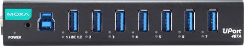 Moxa Uport 407a Keskitin Usb 2.0 Type-b 5000 Mbit/s Musta