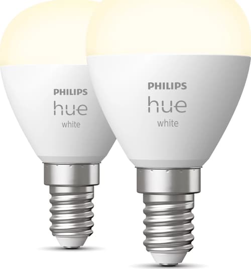 Philips Hvide Hue Pærer Krone - E14 Pærer - 2-pak