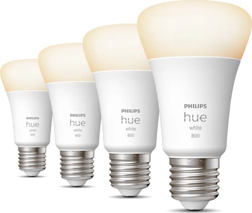 Philips Hvide Hue Pærer A60 - E27 Pærer - 800 - 4-pak