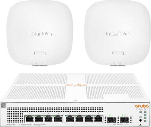 Hpe Instant On 1930 8g 2sfp 124w-svitsj + 2 × Instant On Ap22 Wifi 6