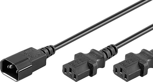Microconnect Power Cord C13x2 - C14 1.2m 1.2m. C14 2 X C13 Sort